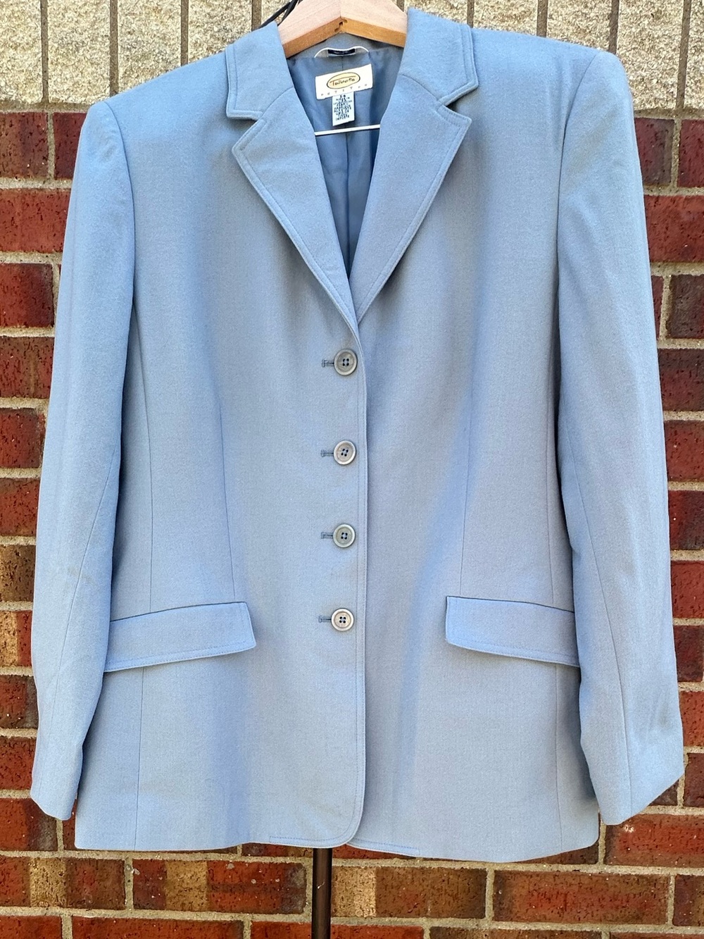 Talbot’s Wool Blazer Single Breasted Light Blue Made USA Vintage Classic Jacket